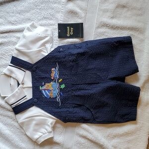 Toddler Overalls w/Matching Polo in SIZE 2T w/Teddy Bears NWT